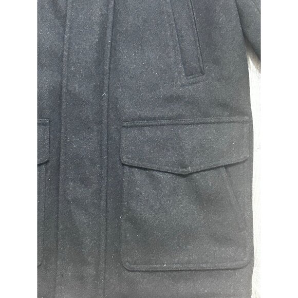 Tommy Hilfiger Overcoat Jacket Men's Size Small Full Zip Pockets Wool Blend Gray - Picture 3 of 13